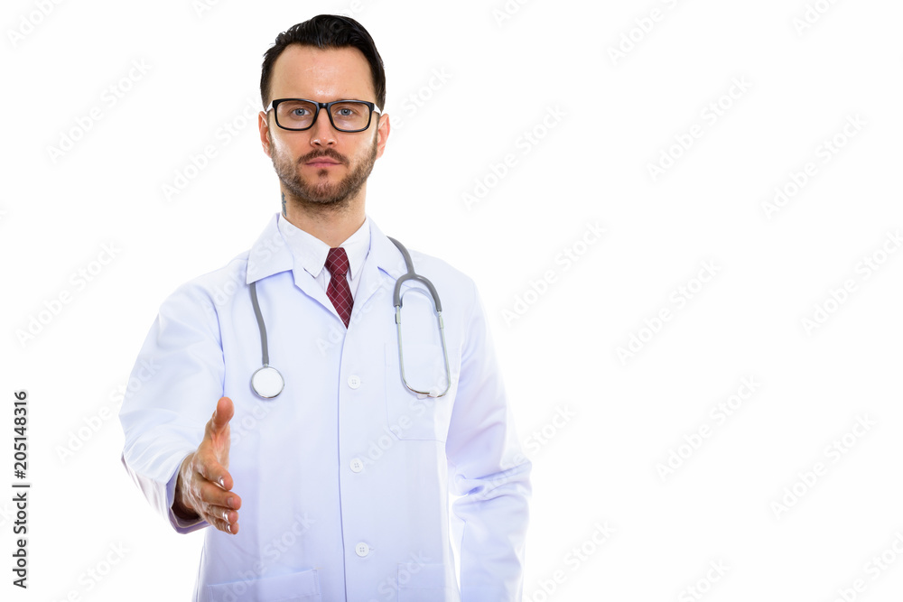 Young handsome bearded man doctor Young handsome bearded man doctor