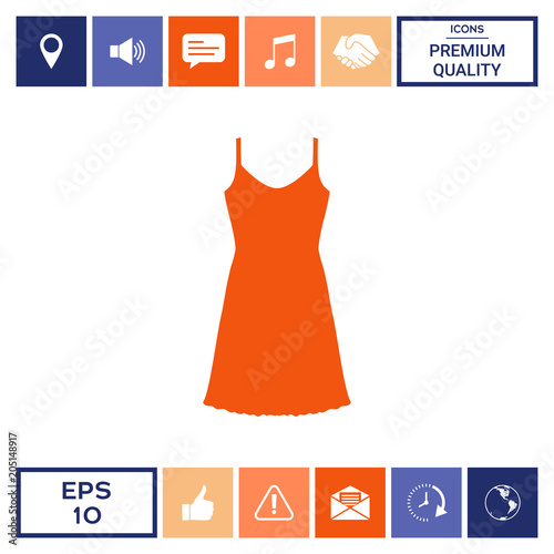 Sundress, Evening dress, combination or nightie, the silhouette. Menu item in the web design