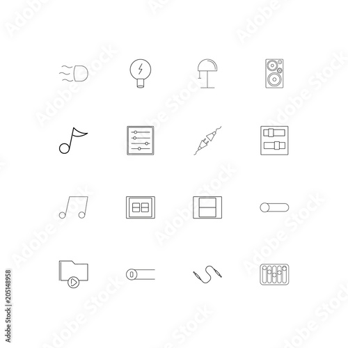 Electrical linear thin icons set. Outlined simple vector icons