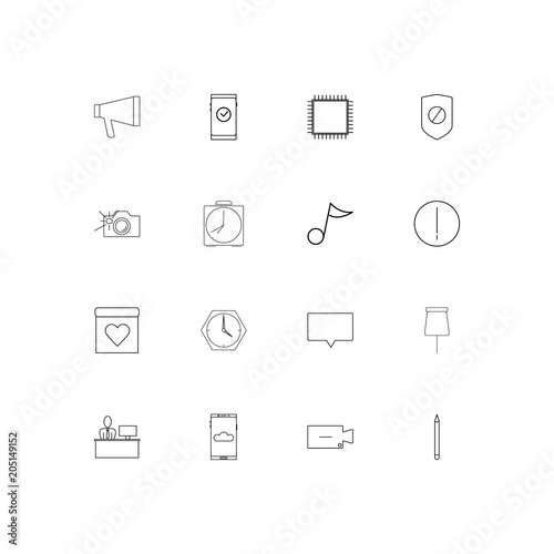 Devices linear thin icons set. Outlined simple vector icons © Birgul