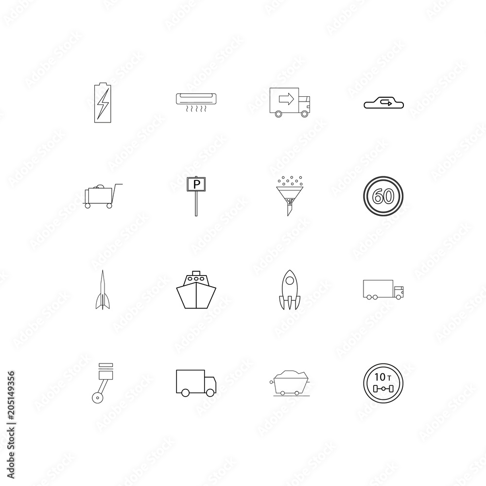 Cars And Transportation linear thin icons set. Outlined simple vector icons Cars And Transportation linear thin icons set. Outlined simple vector icons