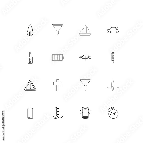 Cars And Transportation linear thin icons set. Outlined simple vector icons