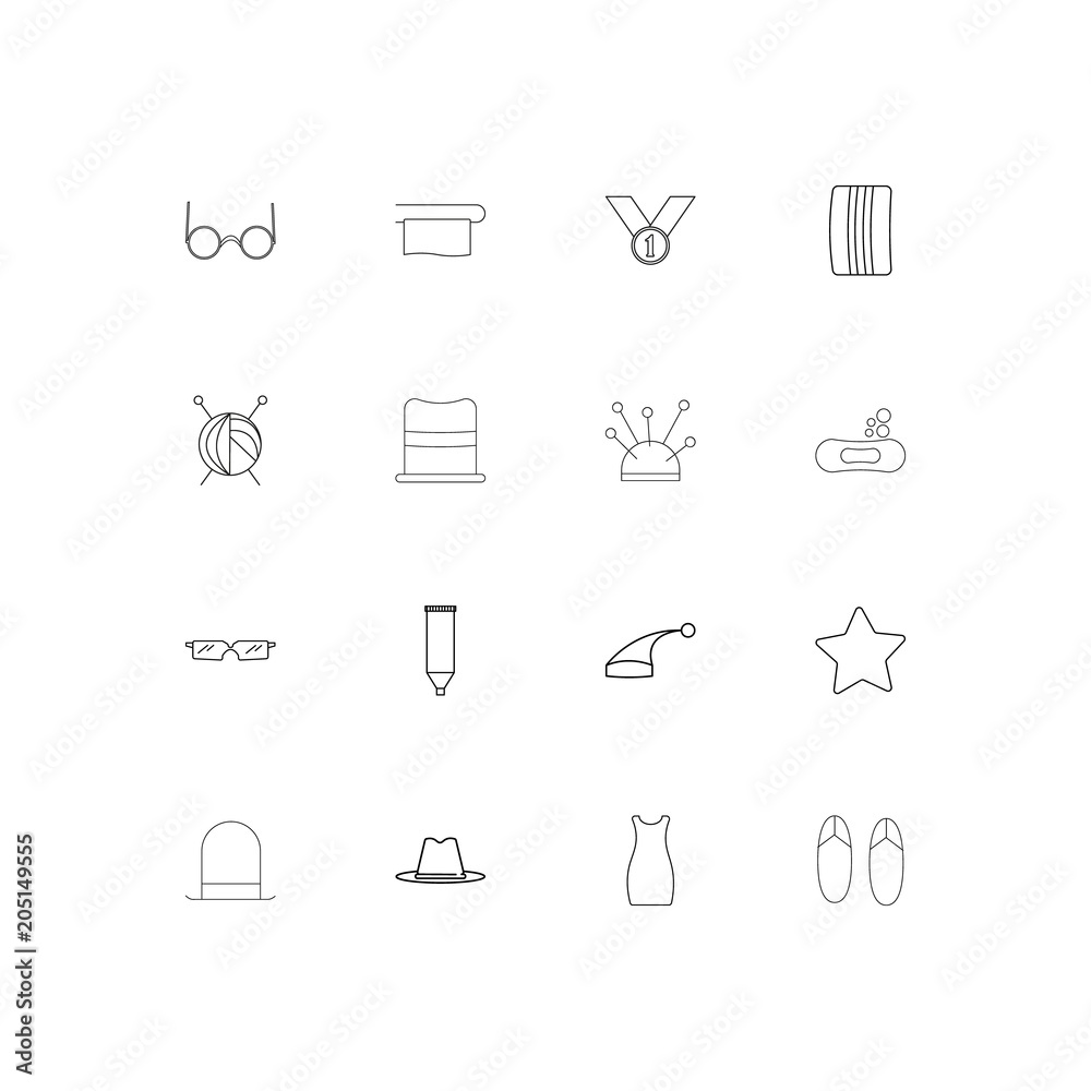 Beauty Dress And Clothes linear thin icons set. Outlined simple vector icons Beauty Dress And Clothes linear thin icons set. Outlined simple vector icons