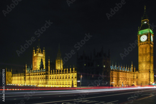 Westminster Strasse Nacht Stimmung  Uhr Big ben