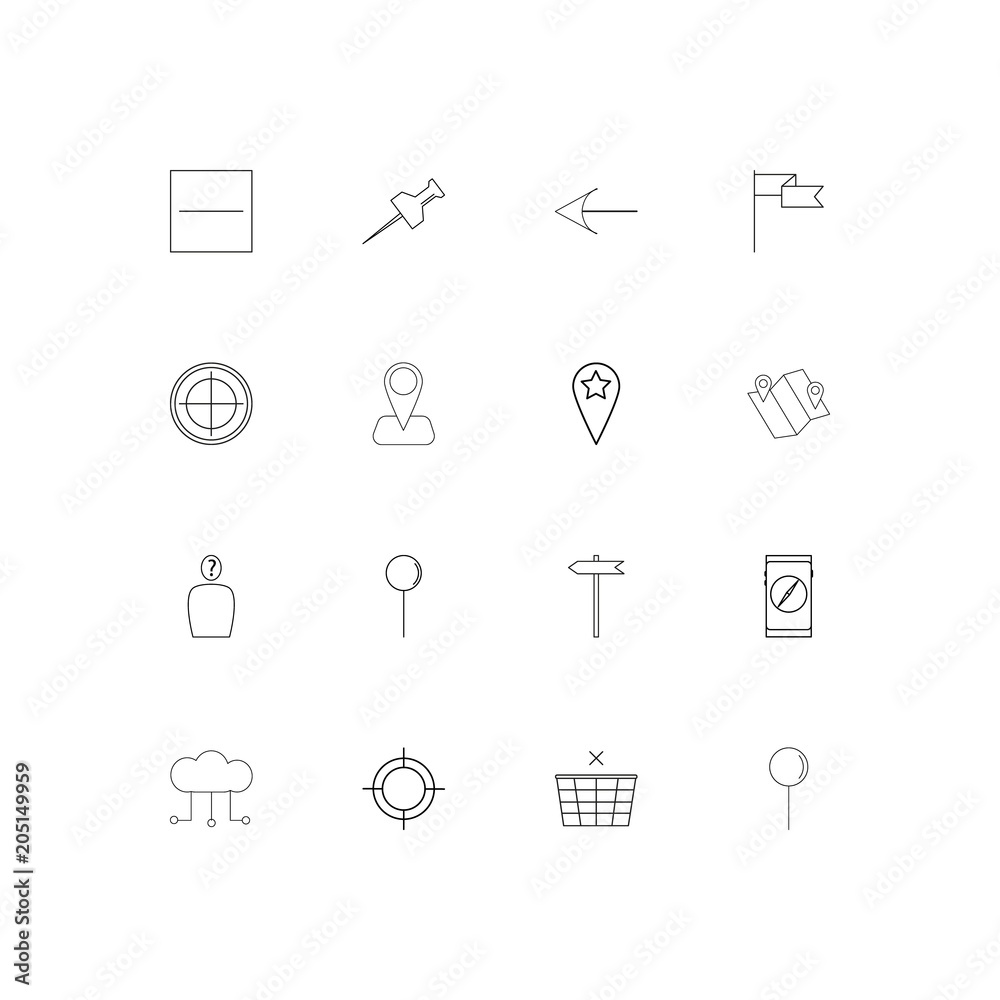 Maps And Navigation linear thin icons set. Outlined simple vector icons Maps And Navigation linear thin icons set. Outlined simple vector icons