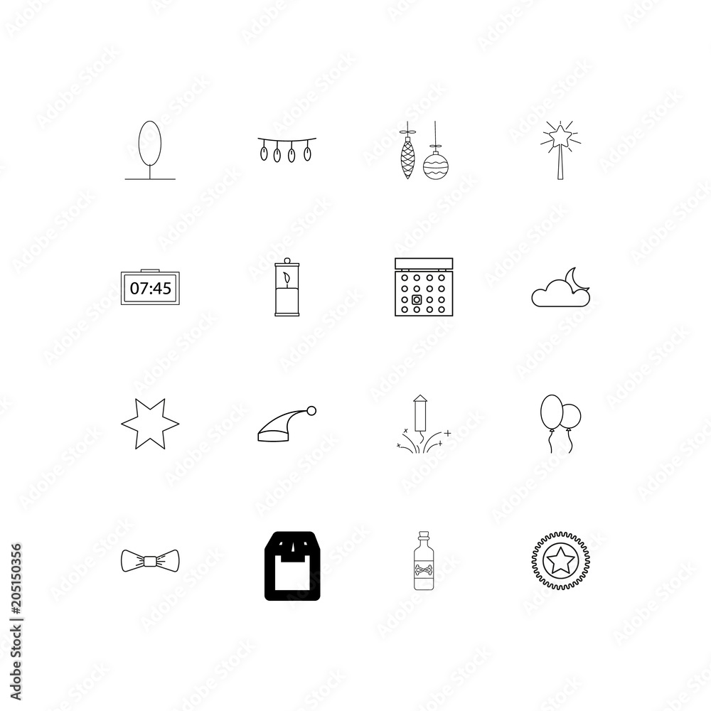 Holidays linear thin icons set. Outlined simple vector icons Holidays linear thin icons set. Outlined simple vector icons