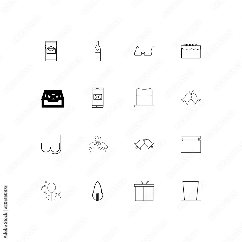 Holidays linear thin icons set. Outlined simple vector icons