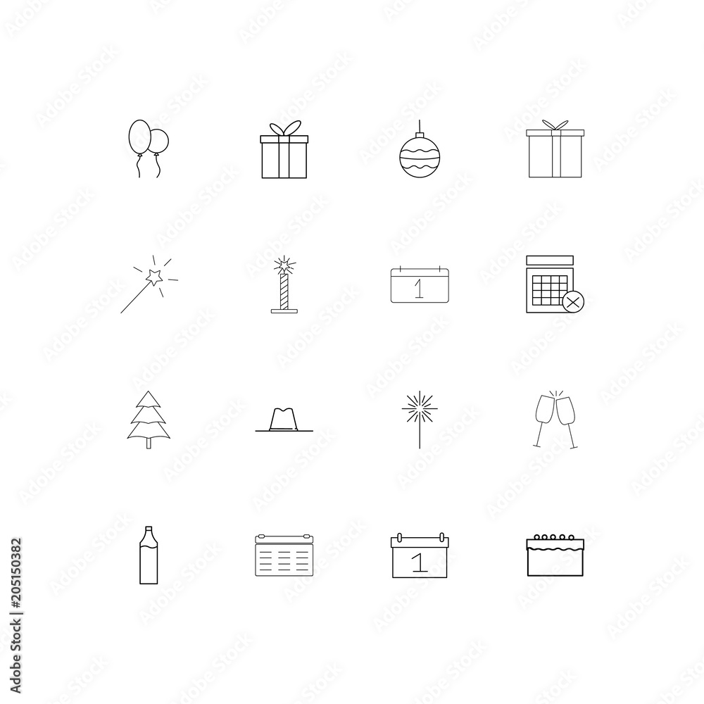 Holidays linear thin icons set. Outlined simple vector icons Holidays linear thin icons set. Outlined simple vector icons
