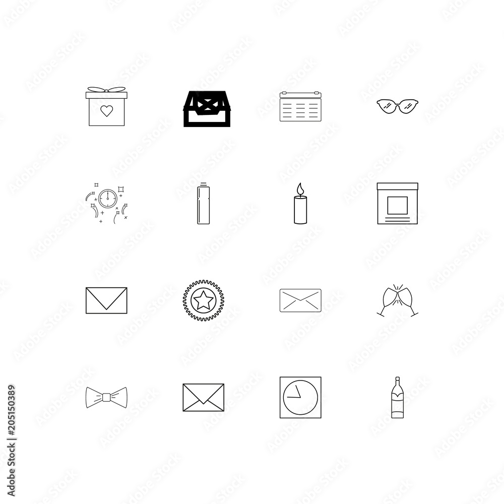 Holidays linear thin icons set. Outlined simple vector icons