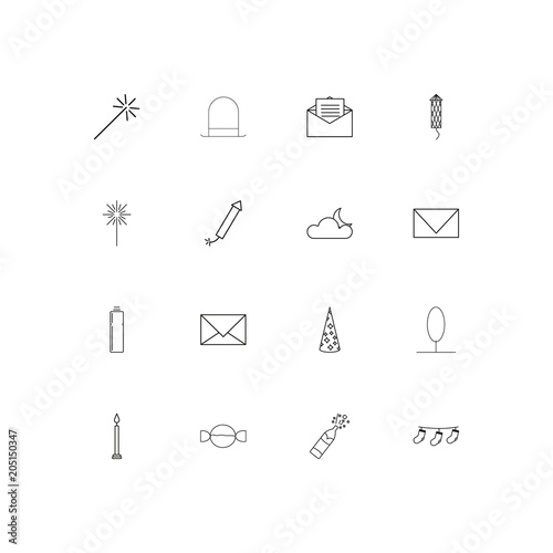 Holidays linear thin icons set. Outlined simple vector icons