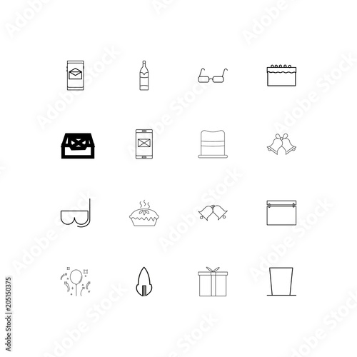 Holidays linear thin icons set. Outlined simple vector icons