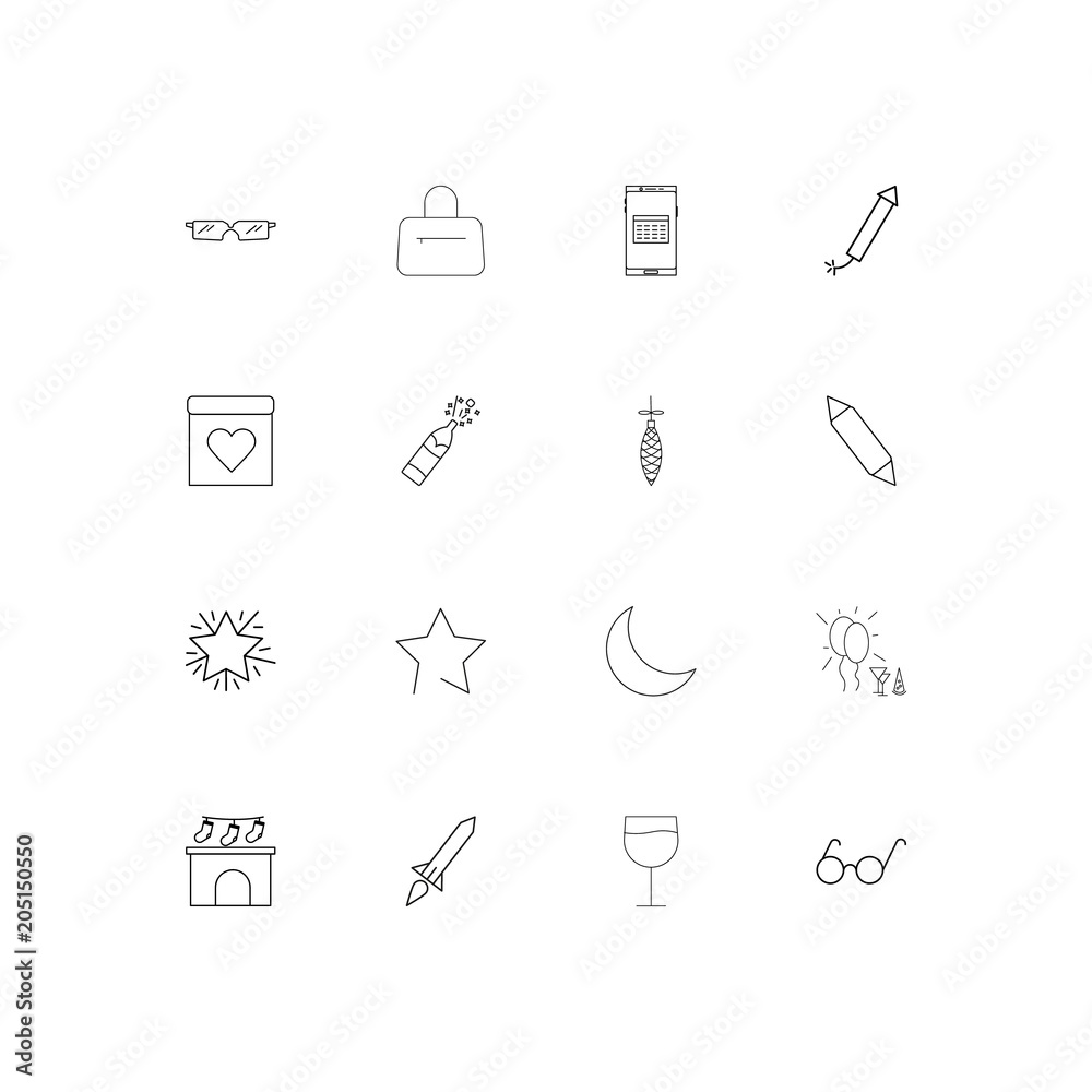 Holidays linear thin icons set. Outlined simple vector icons