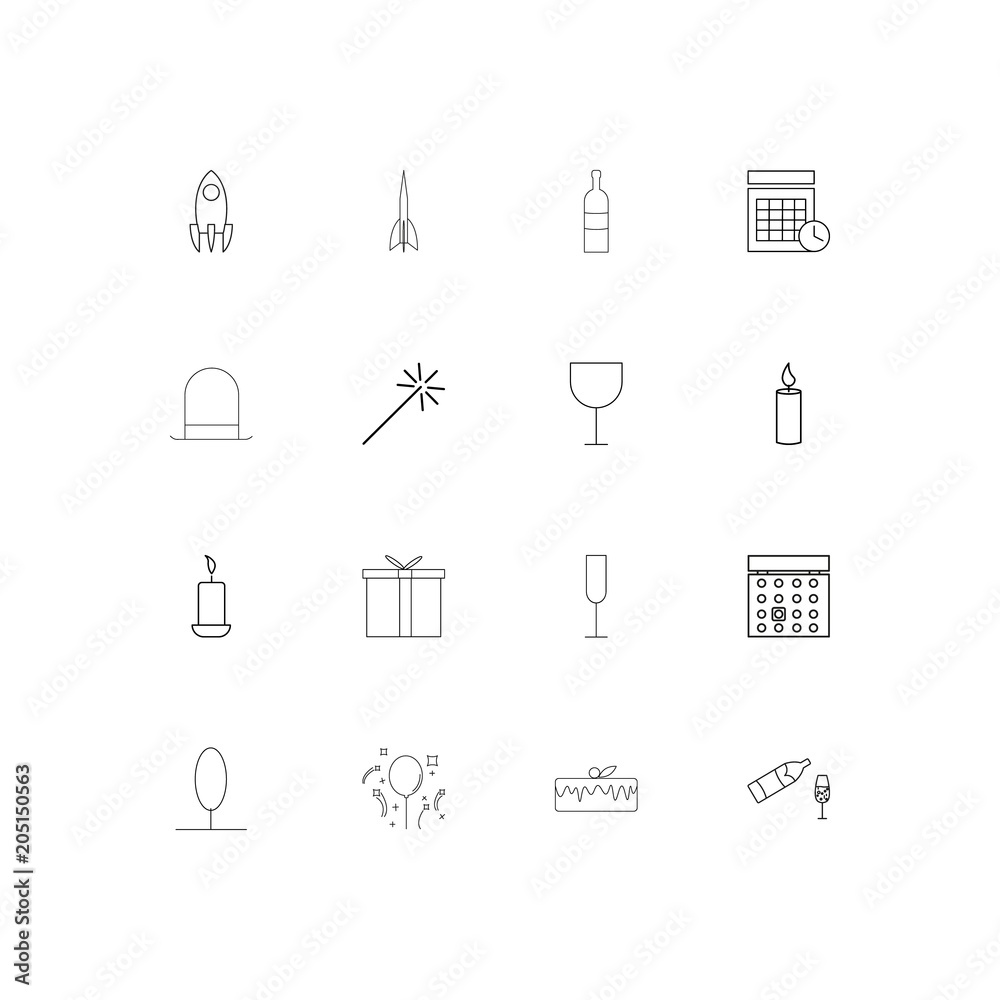 Holidays linear thin icons set. Outlined simple vector icons Holidays linear thin icons set. Outlined simple vector icons