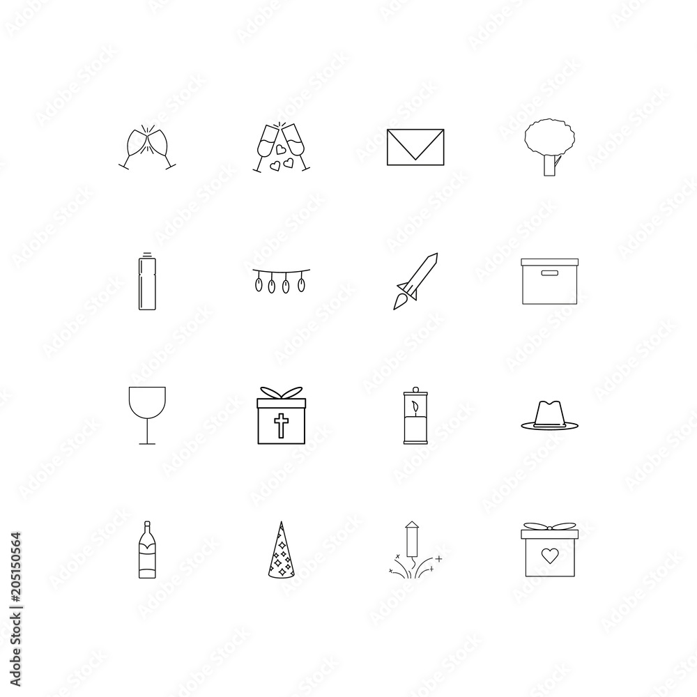 Holidays linear thin icons set. Outlined simple vector icons Holidays linear thin icons set. Outlined simple vector icons