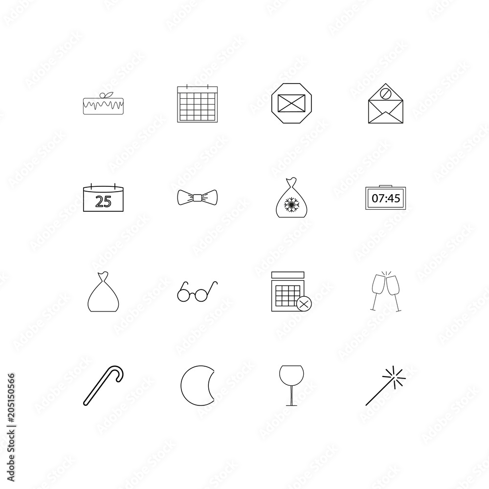 Holidays linear thin icons set. Outlined simple vector icons Holidays linear thin icons set. Outlined simple vector icons