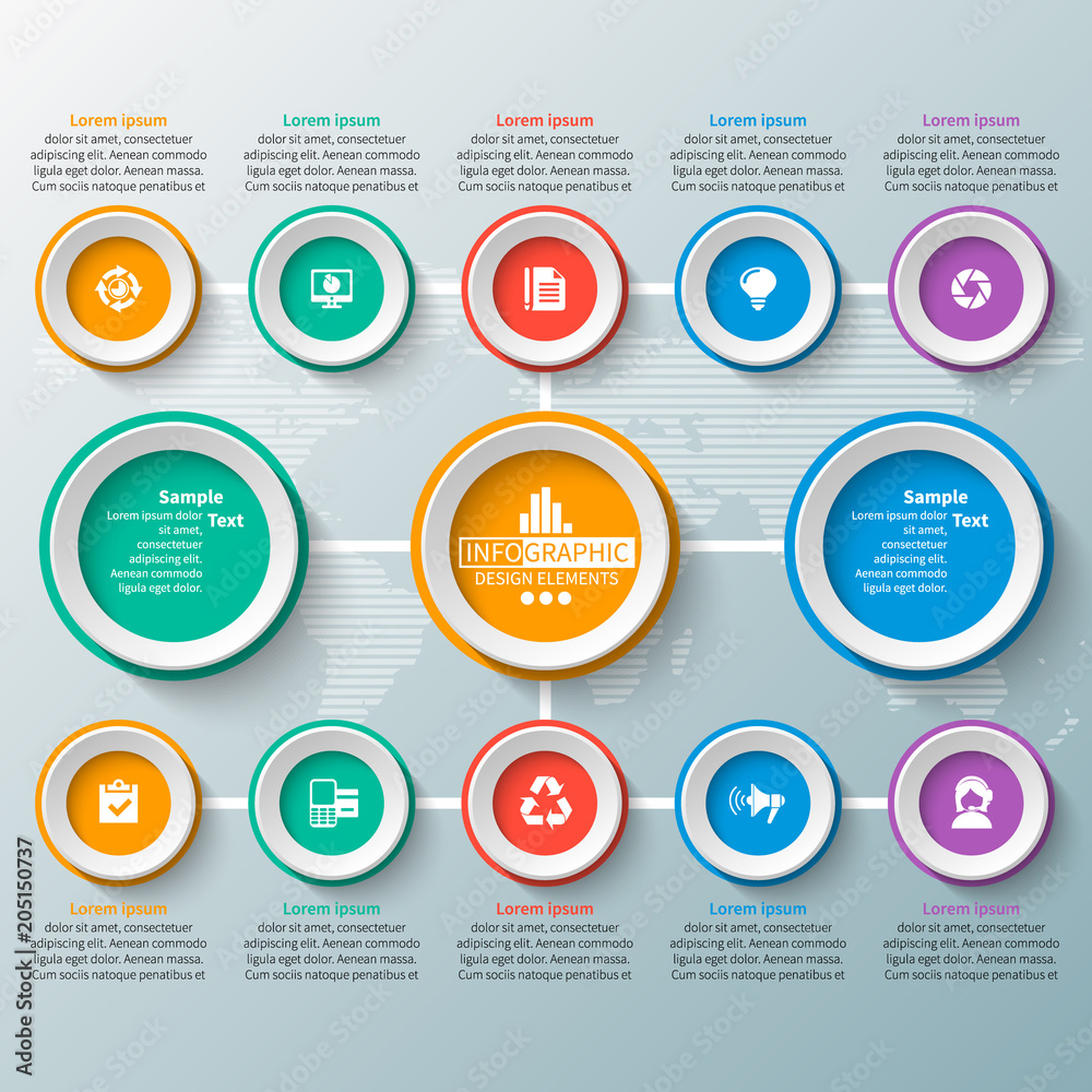 Abstract 3D Paper Infographics