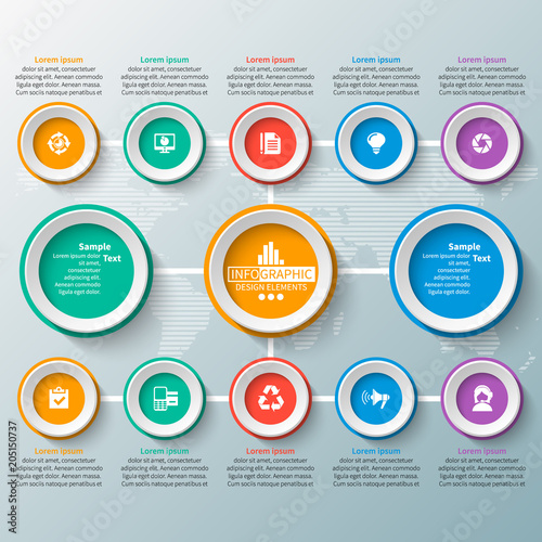 Abstract 3D Paper Infographics