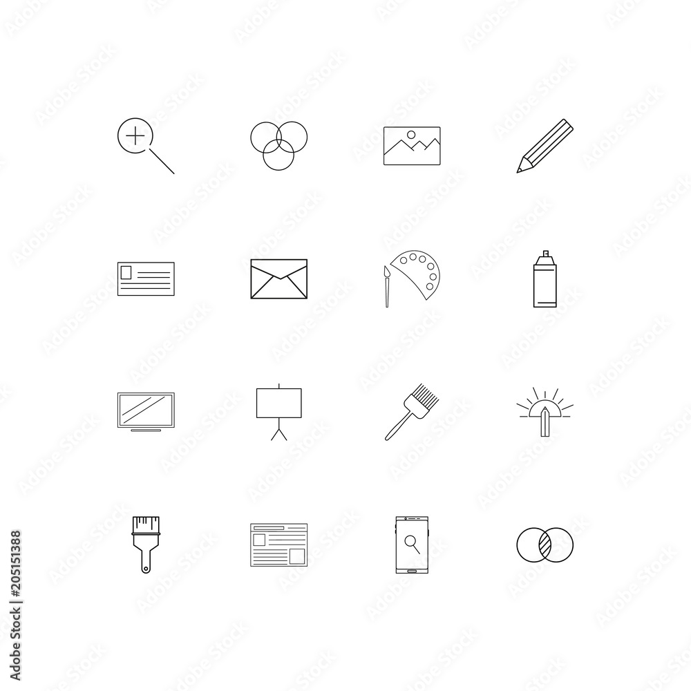 Creative Process And Design linear thin icons set. Outlined simple vector icons Creative Process And Design linear thin icons set. Outlined simple vector icons