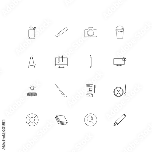 Creative Process And Design linear thin icons set. Outlined simple vector icons