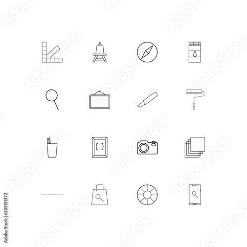 Creative Process And Design linear thin icons set. Outlined simple vector icons