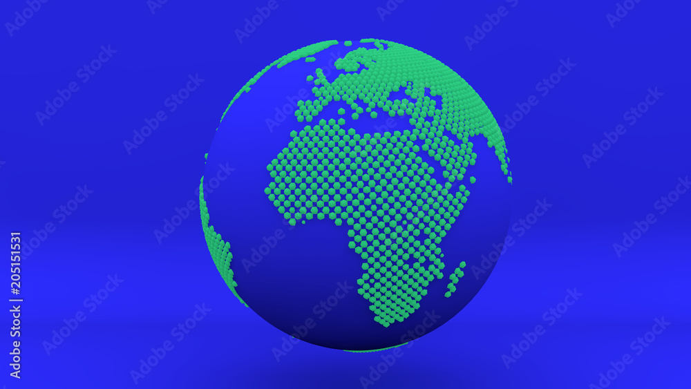 globe earth europa africa blue dots green 
