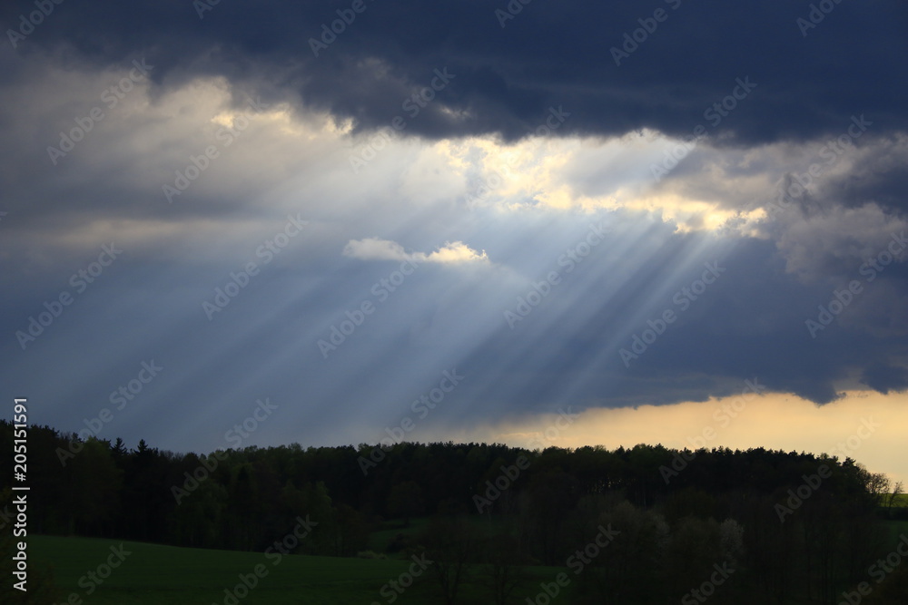 Clouds and sunrays
