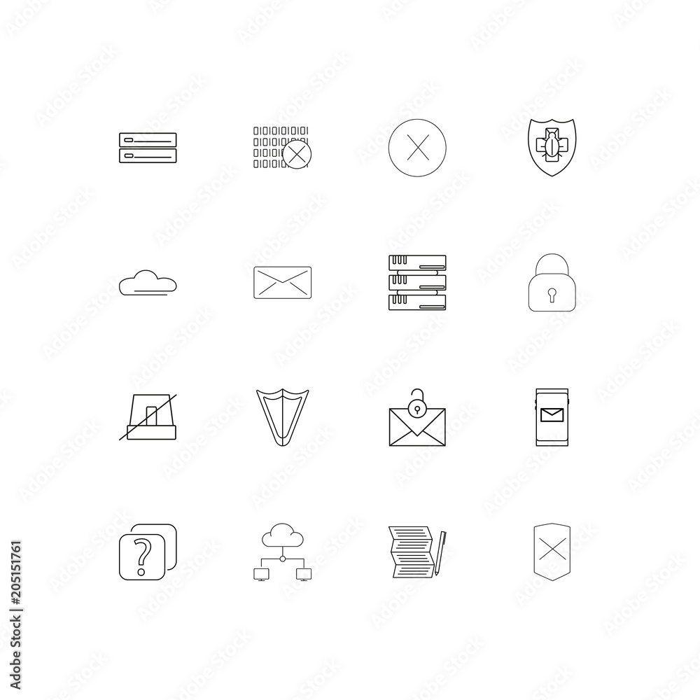 Cyber Security linear thin icons set. Outlined simple vector icons Cyber Security linear thin icons set. Outlined simple vector icons