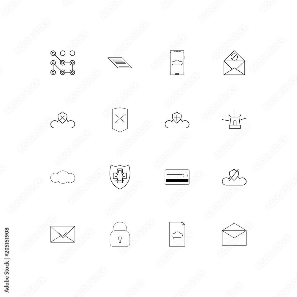 Cyber Security linear thin icons set. Outlined simple vector icons Cyber Security linear thin icons set. Outlined simple vector icons
