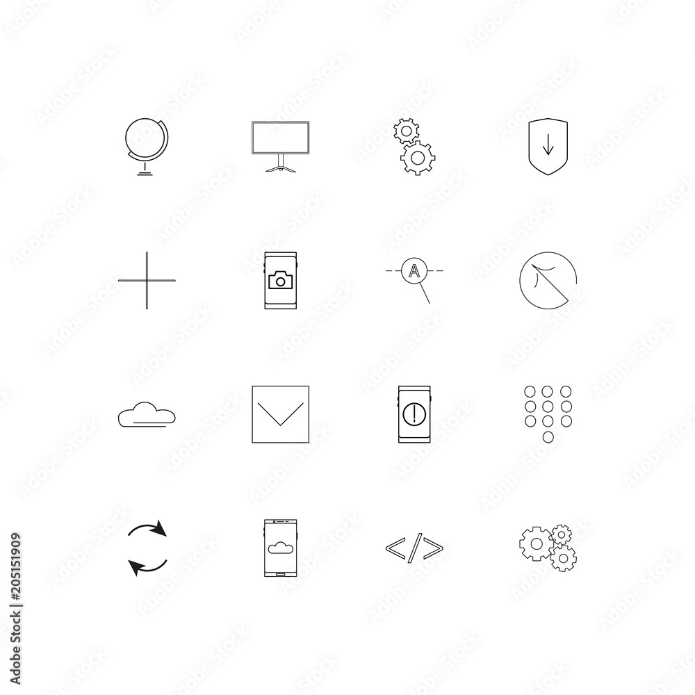 Internet Technologies linear thin icons set. Outlined simple vector icons Internet Technologies linear thin icons set. Outlined simple vector icons