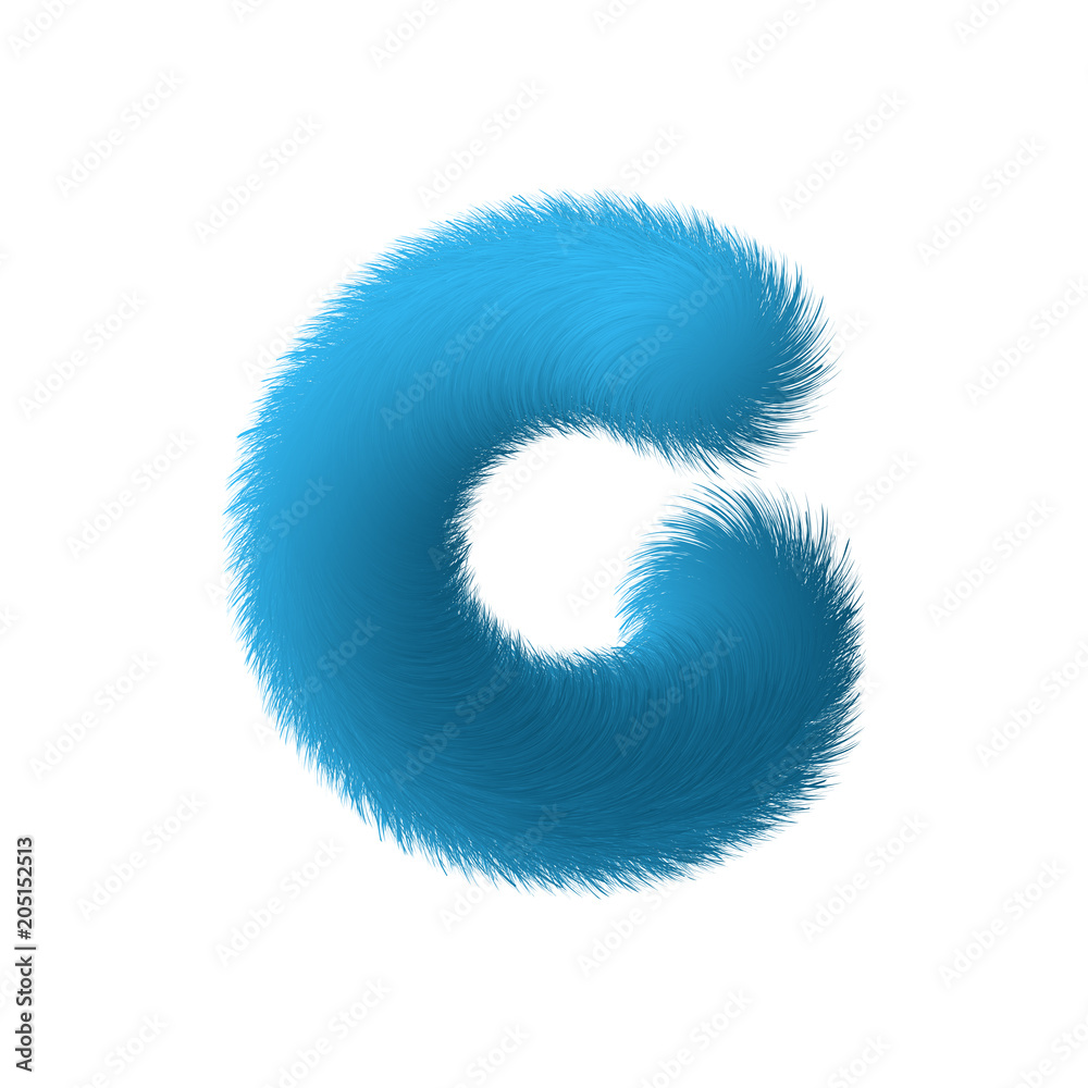 High Quality 3D Shaggy Letter G on White Background . Isolated Vector Element High Quality 3D Shaggy Letter G on White Background . Isolated Vector Element