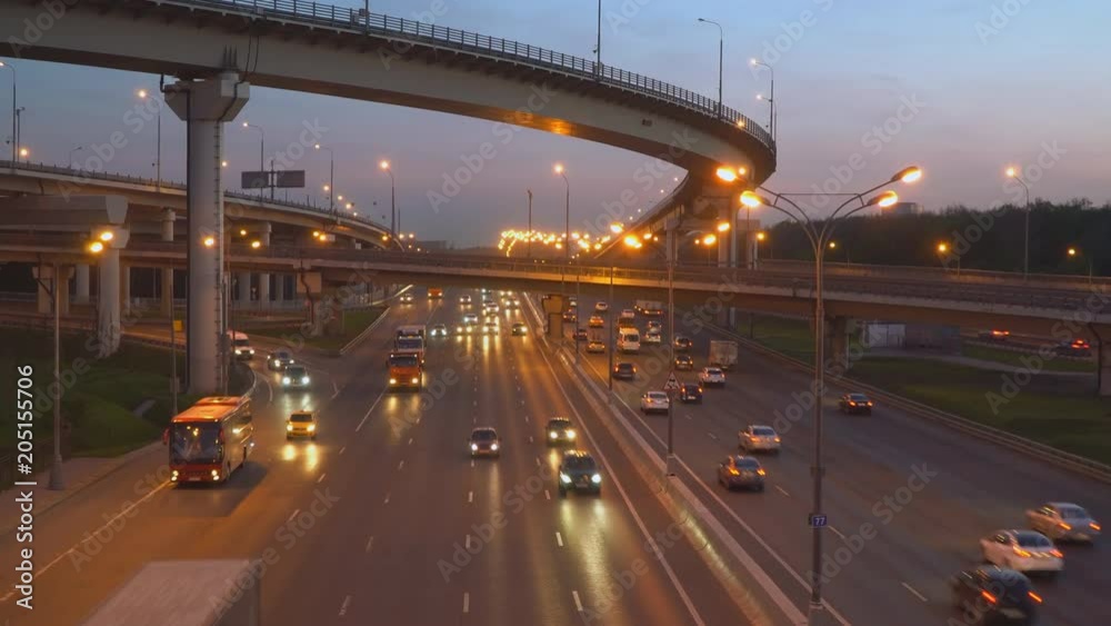 traffic on the urban highway and thoroughfare, from day to night traffic on the urban highway and thoroughfare, from day to night