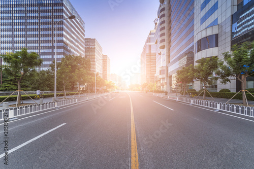 Empty Road with modern business office building  © MyCreative