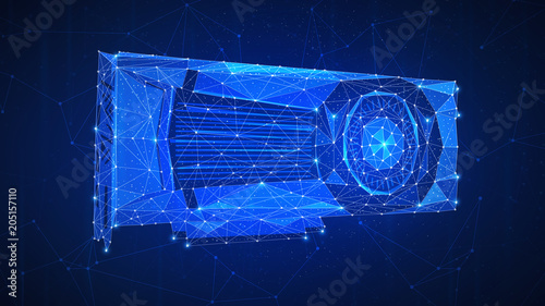 Cuadro en lienzo GPU mining futuristic hud banner