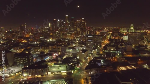 Wallpaper Mural Great Aerial shot of Los Angeles at nighttime  Torontodigital.ca