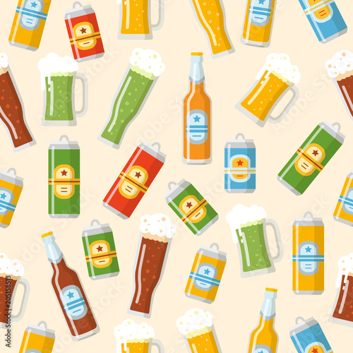 Beer festival seamless pattern