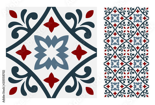 vintage tiles patterns antique seamless design in Vector illustratio