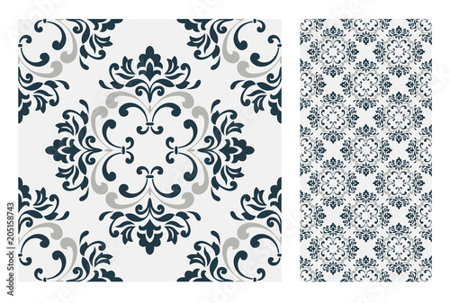 vintage tiles patterns antique seamless design in Vector illustratio