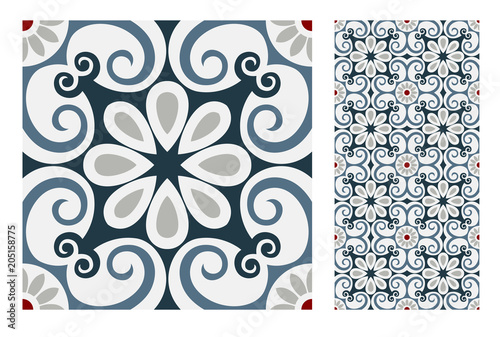 vintage tiles patterns antique seamless design in Vector illustratio