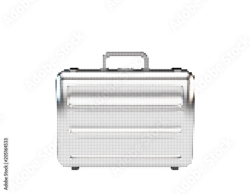 Metallic suitcase. Isolated on white background. Vector illustration.