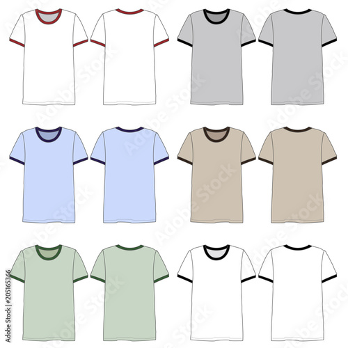 Vector template for Ringer style tees photo