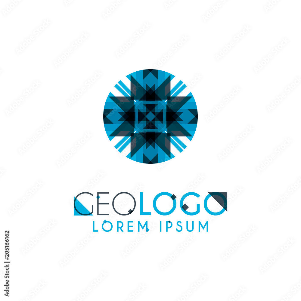 geometric logo with light blue and gray stacked for design 5.7 geometric logo with light blue and gray stacked for design 5.7