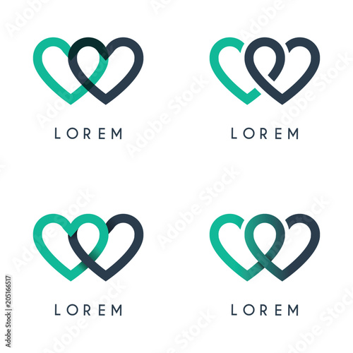 4 day logo packs connected to each other in green and blue