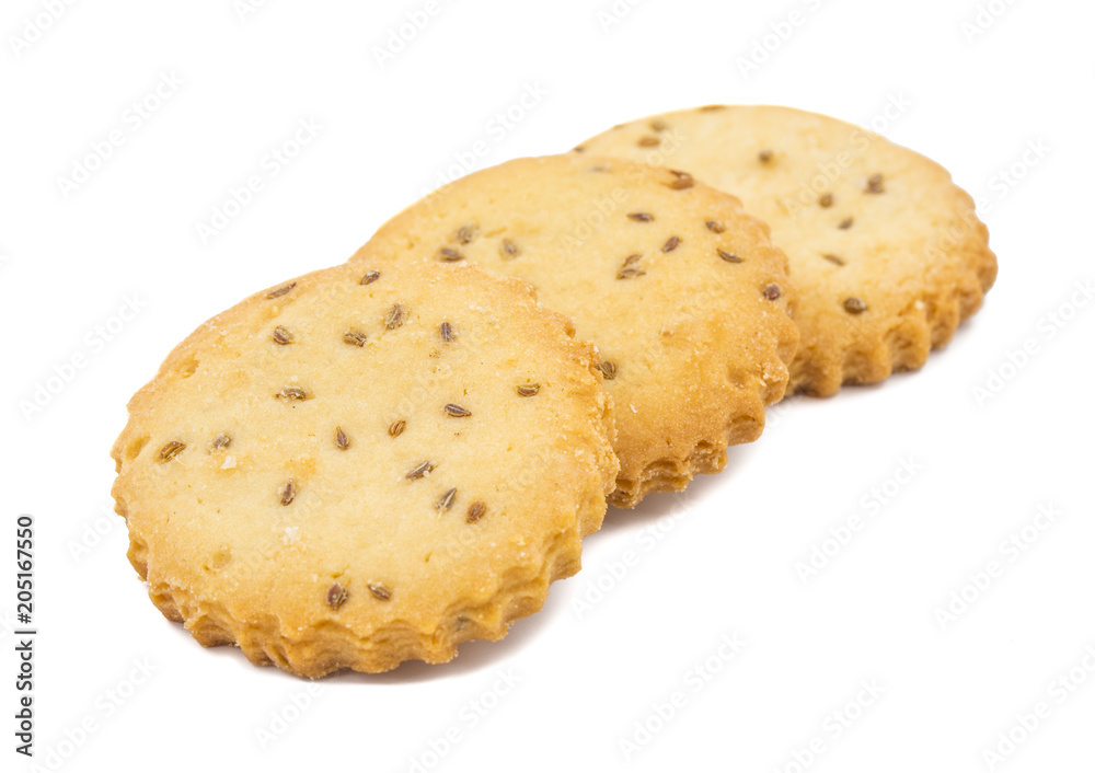 Salted Cumin Cookies or Jeera Cookies as we call them in India are ideal for tea time. Little Sweet and Little Salty isolated on White Background Salted Cumin Cookies or Jeera Cookies as we call them in India are ideal for tea time. Little Sweet and Little Salty isolated on White Background