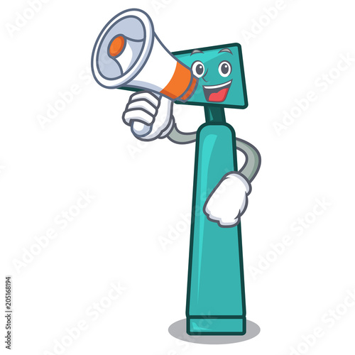 With megaphone otoscope character cartoon style