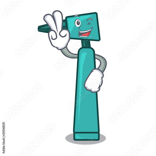 Two finger otoscope character cartoon style