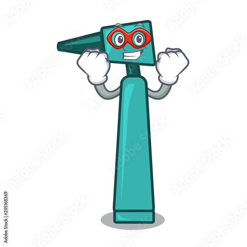 Super hero otoscope character cartoon style