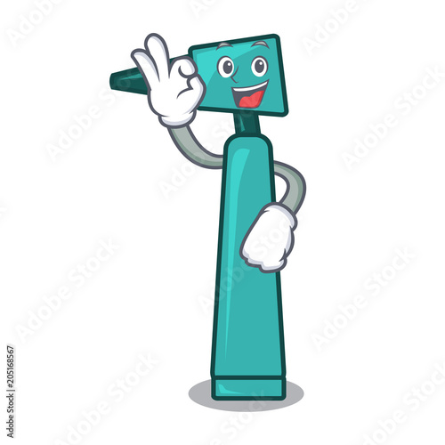Okay otoscope character cartoon style