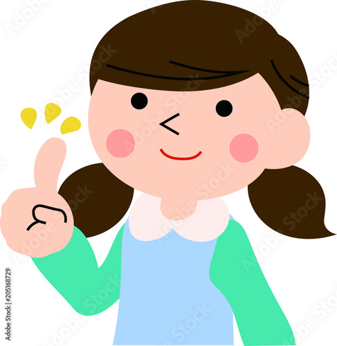 Advising girl with pigtails 2