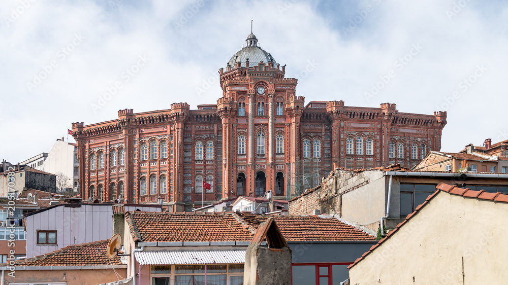 Exterior view of the Phanar Greek Orthodox Collage in Balat, Istanbul, Turkey