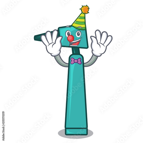 Clown otoscope mascot cartoon style